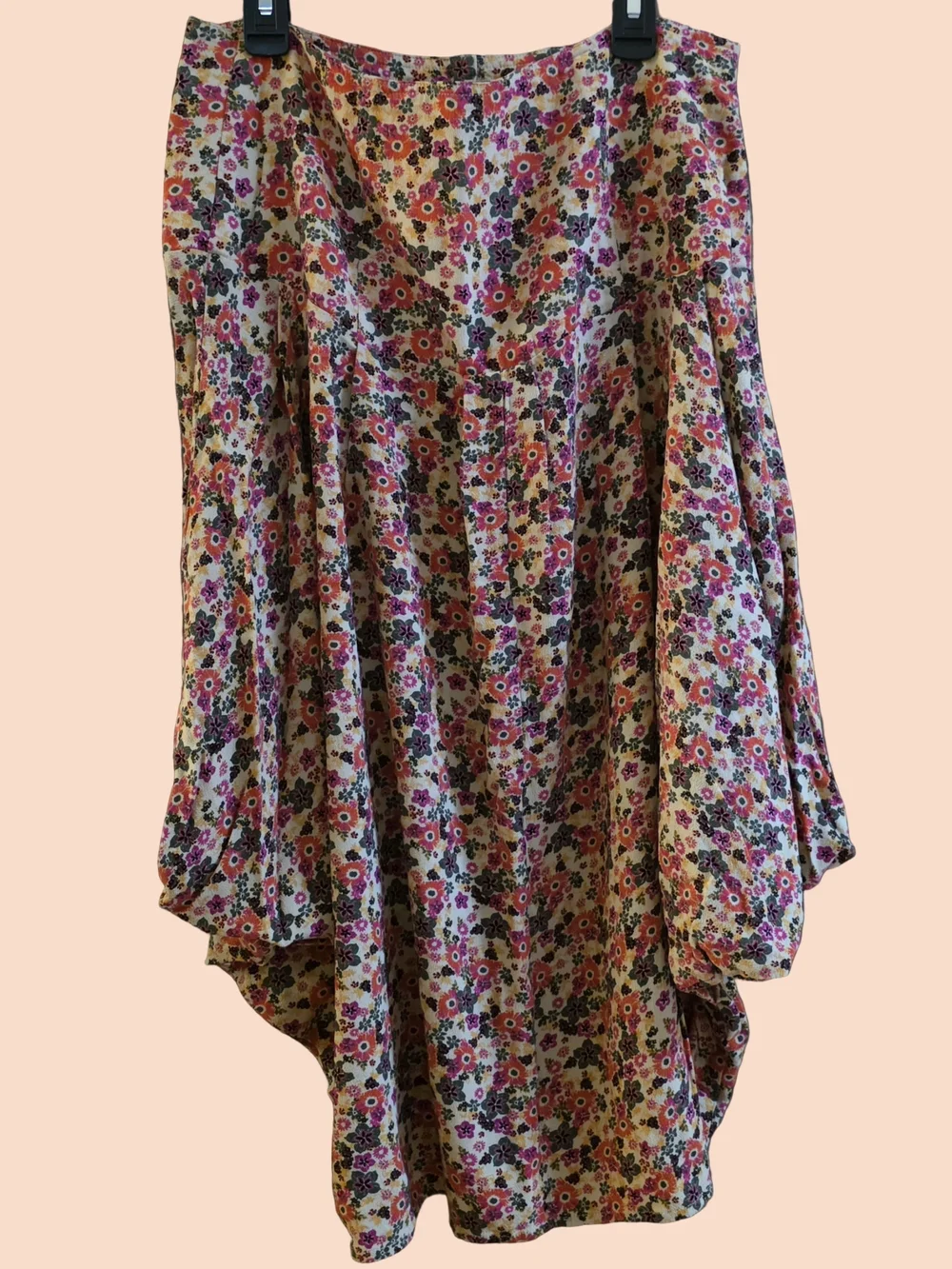 Free People Floral Multicolor Angels Hankerchief Skirt